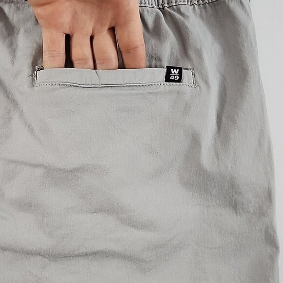 West 49 Men's Mid Length Above Knee Cotton Stretch Shorts Grey Tie Waist Size XL - Picture 5 of 14